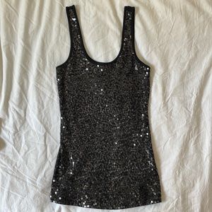 Express black sequin tank